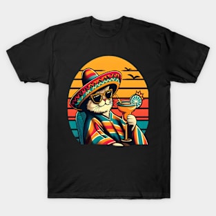 cat drinking margarita T-Shirt